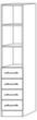 Kombiregal Sina mit Schubladen, 3 Regalfächer, Breite 406 mm, Nussbaum/Nussbaum Technische Zeichnung 1 S