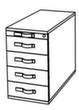 Standcontainer Up and Down, 4 Schublade(n), Buche/Buche Technische Zeichnung 1 S