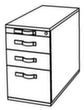 Standcontainer Up and Down mit HR-Auszug, 2 Schublade(n), Ahorn/Ahorn Technische Zeichnung 1 S