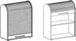 Gera Vertikal-Rollladenschrank Milano, 3 Ordnerhöhen, RAL7035 Lichtgrau/silber Technische Zeichnung 1 S