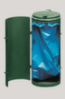 VAR Müllsackständer Kompakt 70 L rundum geschlossen mit Tür, für 70-Liter-Säcke, RAL6005 Moosgrün, Deckel RAL6005 Moosgrün