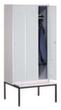 C+P Umkleideschrank Classic lichtgrau mit Sitzbank + 3 Abteile, Abteilbreite 400 mm