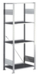 META Steckregal Grundfeld mit Anschlagkante, Höhe x Breite x Tiefe 1850 x 806 x 336 mm, 4 Böden Standard 2 S