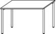 Gera Höhenverstellbarer Schreibtisch Milano mit 4-Fußgestell Technische Zeichnung 1 S
