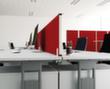 Gera Tischtrennwand Pro, Höhe x Breite 400 x 2000 mm, Wand rot Milieu 1 S
