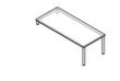 Anbautisch für Sideboard, Breite x Tiefe 1800 x 800 mm, Platte grau Technische Zeichnung 1 S