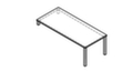 Anbautisch für Sideboard, Breite x Tiefe 1800 x 800 mm, Platte Nussbaum Technische Zeichnung 1 S