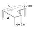 Nowy Styl Höhenverstellbarer Freiform-Schreibtisch E10 mit 4-Fußgestell aus Quadratrohr Technische Zeichnung 1 S
