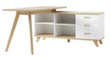 Schreibtisch Oslo mit Sideboard, 4-Fußgestell, Breite 1440 mm, Sanremo-Eiche/Sanremo-Eiche