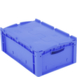 Euronorm-Stapelbehälter, blau, Inhalt 43 l, Zweiteiliger Scharnierdeckel Standard 2 S