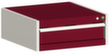 bott Schubladenschrank cubio Grundfläche 650x525 mm, 1 Schublade(n), RAL7035 Lichtgrau/RAL3004 Purpurrot