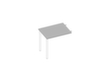 Quadrifoglio Höhenverstellbarer Anbautisch Practika für Schreibtisch mit 4-Fußgestell, Breite x Tiefe 800 x 600 mm, Platte grau