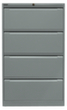 Bisley Hängeregistraturschrank, 4 Auszüge, silber/silber