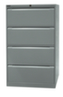 Bisley Hängeregistraturschrank, 4 Auszüge, silber/silber Standard 3 S