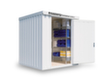Säbu Isolierter Materialcontainer FLADAFI® IC 1200 mit Fußboden fertig montiert