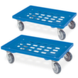 Kastenroller-Set mit Gitterladefläche, Traglast 250 kg, blau
