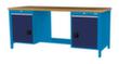 Bedrunka + Hirth Werkbank mit Buche-Massivholzplatte Gestell in vielen Farben, 2 Schubladen, 2 Schränke, 1/2 Ablageboden