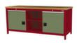 Bedrunka + Hirth Werkbank mit Buche-Massivholzplatte Gestell in vielen Farben, 2 Schubladen, 2 Schränke, 2 Ablageböden