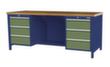 Bedrunka + Hirth Werkbank mit Buche-Massivholzplatte Gestell in vielen Farben, 6 Schubladen, 1/2 Ablageboden