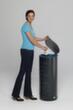 Lochblech-Müllsackständer, für 120-Liter-Säcke, antiksilber, Deckel silber Milieu 2 S
