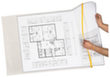 EICHNER Planschutztasche für Baupläne, transparent/gelb, DIN A3 Milieu 1 S