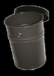 Selbstlöschender Abfallbehälter FIRE EX zur Wandbefestigung, 30 l, graphit, Kopfteil schwarz