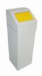 Wertstoffsammler SAUBERMANN mit Einwurfklappe, 65 l, RAL7035 Lichtgrau, Deckel gelb