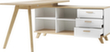 Schreibtisch Oslo mit Sideboard, 4-Fußgestell, Breite 1440 mm, Sanremo-Eiche/Sanremo-Eiche Standard 2 S