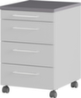Rollcontainer GW-PROFI 2.0 mit 3 Schubladen, 4 Schublade(n), lichtgrau/lichtgrau Standard 3 S