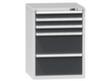 Schubladenschrank Topas B, 5 Schublade(n), RAL7035 Lichtgrau/RAL7016 Anthrazitgrau