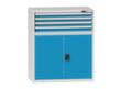 Schubladenschrank Topas C, 4 Schublade(n), RAL7035 Lichtgrau/RAL5012 Lichtblau