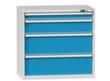 Schubladenschrank Topas C, 4 Schublade(n), RAL7035 Lichtgrau/RAL5012 Lichtblau