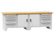 Werkbank Spinell, 8 Schubladen, 2 Schränke, RAL7035 Lichtgrau/RAL7035 Lichtgrau