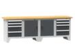Werkbank Spinell, 8 Schubladen, 2 Schränke, RAL7035 Lichtgrau/RAL7016 Anthrazitgrau