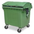 Müllcontainer mit Schiebedeckel, 1100 l, grün