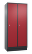 C+P Garderobenschrank Classic mit 2 Abteilen und glatten Türen, Abteilbreite 400 mm