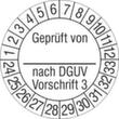 Prüfplakette Geprüft nach DGVU