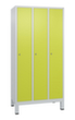 C+P Garderobenschrank Evolo mit 3 Abteilen - Türen glatt, Abteilbreite 300 mm