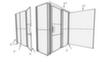 TROAX Flügeltür für Trennwandsystem, Breite 1000 mm Milieu 2 S