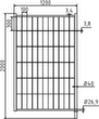 Schake Tür für Mobilzaun, Höhe x Breite 2000 x 1200 mm Technische Zeichnung 1 S