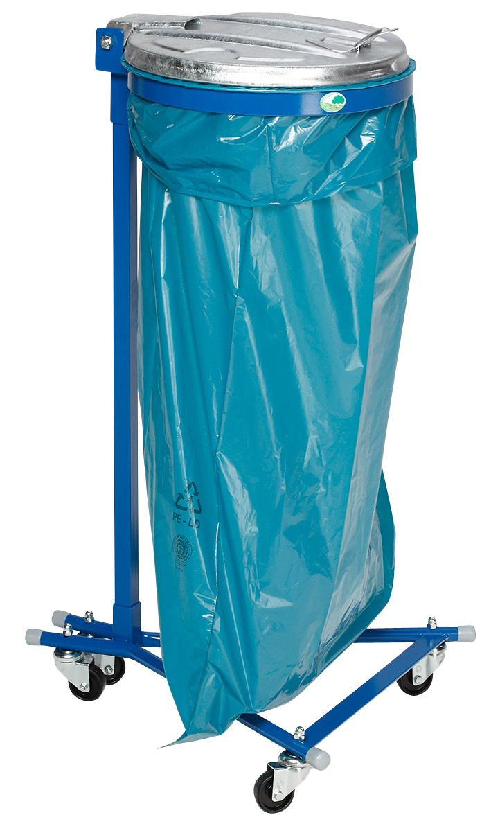 VAR Fahrbarer Müllsackständer, für 120-Liter-Säcke, enzianblau Standard 1 ZOOM