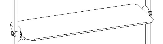 Rocholz Schrägboden 2000 für Packtisch, Breite x Tiefe 1630 x 450 mm Technische Zeichnung 1 ZOOM