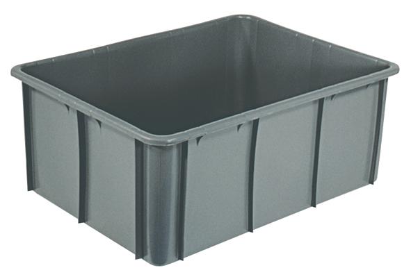 Stapelbehälter für Lebensmittel, grau, Inhalt 120 l Standard 1 ZOOM