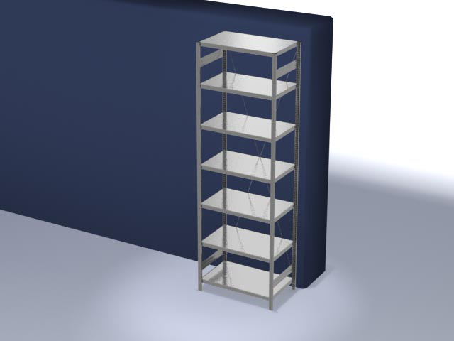 hofe System-Steckregal in Standard Bauart, Höhe x Breite x Tiefe 3000 x 1060 x 635 mm, 7 Böden