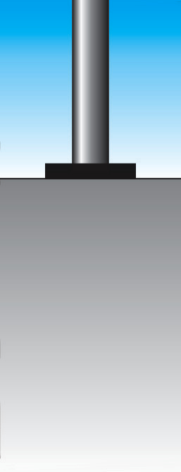 Edelstahl-Sperrpfosten, Höhe 900 mm, zum Aufdübeln Detail 2 ZOOM