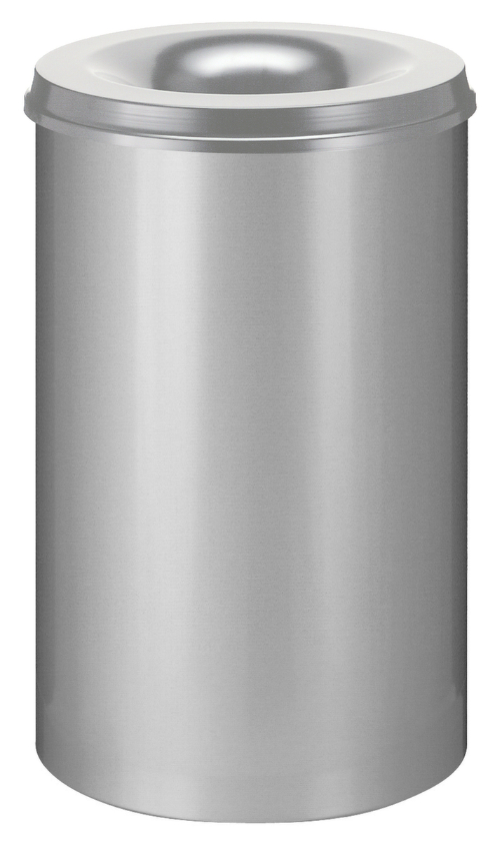 Selbstlöschender Papierkorb aus Stahl, 110 l, grau, Kopfteil grau Standard 1 ZOOM