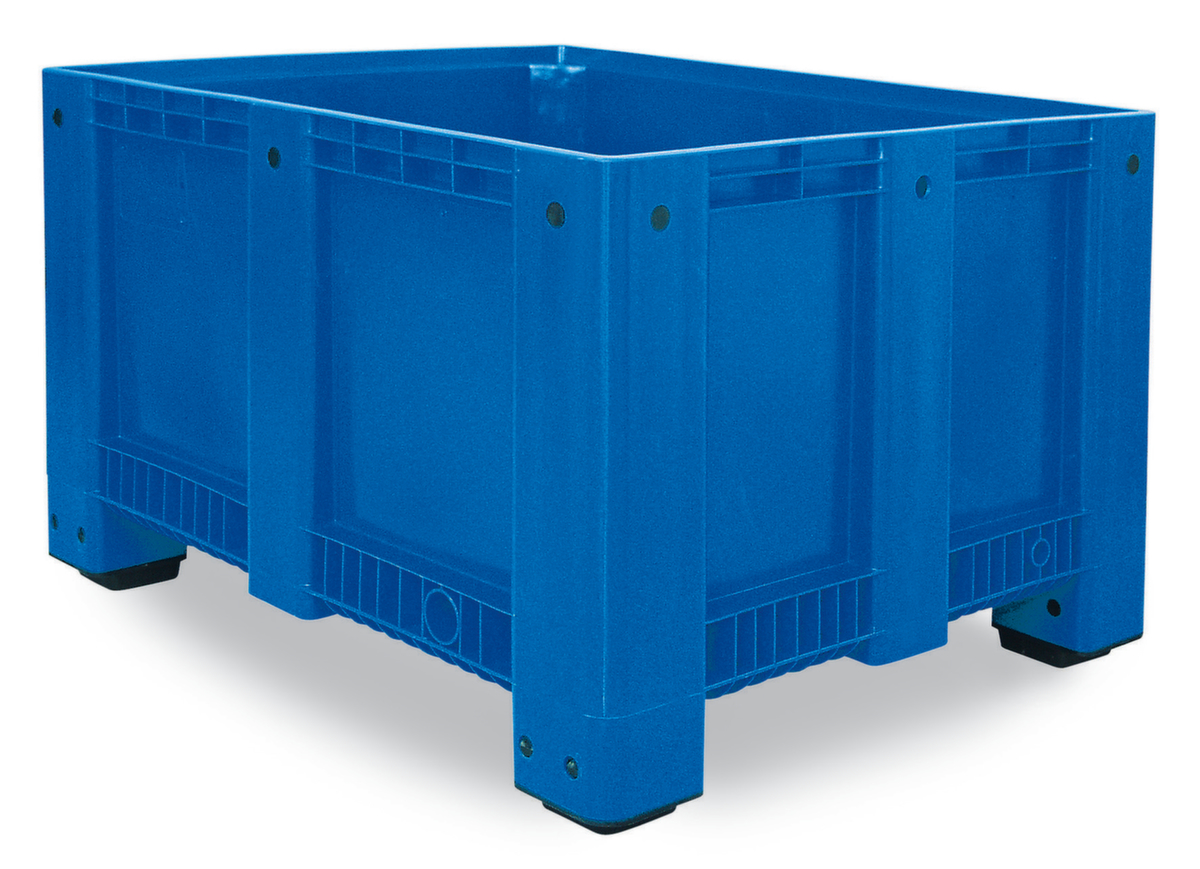 Großbehälter für Kühlhäuser, Inhalt 610 l, blau, 4 Füße Standard 1 ZOOM