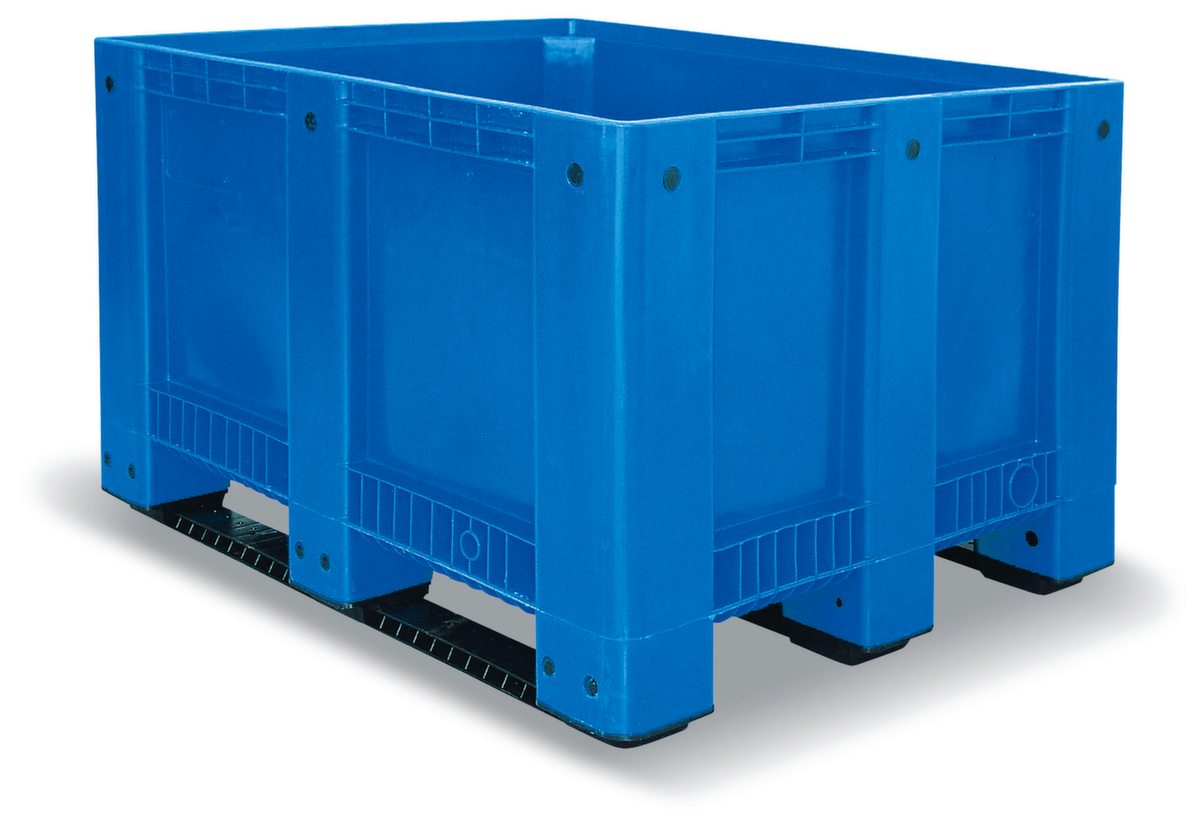 Großbehälter für Kühlhäuser, Inhalt 610 l, blau, 3 Kufen Standard 1 ZOOM
