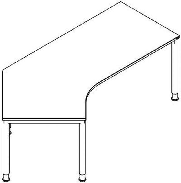 Höhenverstellbarer Winkel-Schreibtisch RQ60 mit 4-Fußgestell Standard 1 ZOOM