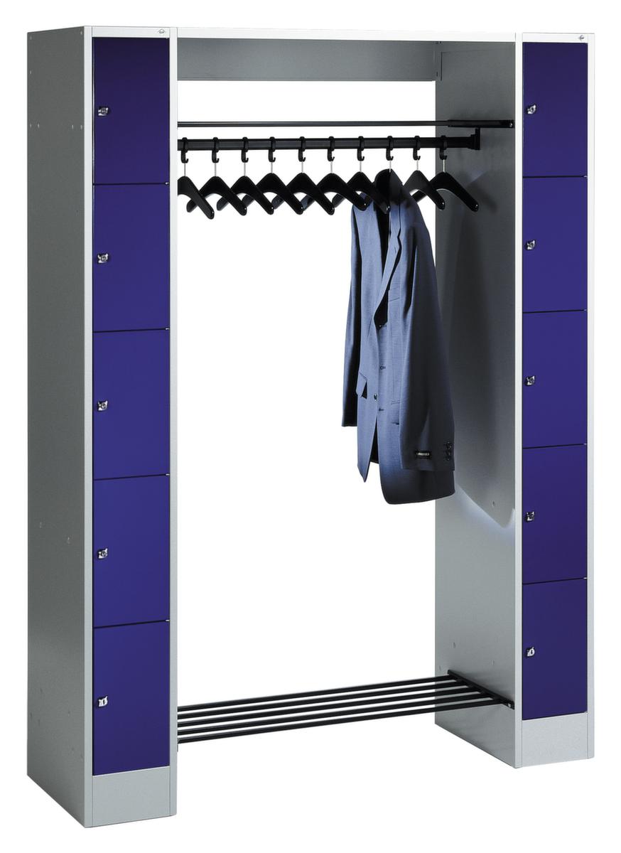 C+P Schließfach-Garderobe Classic mit je 5 Fächern rechts und links, Breite 1430 mm